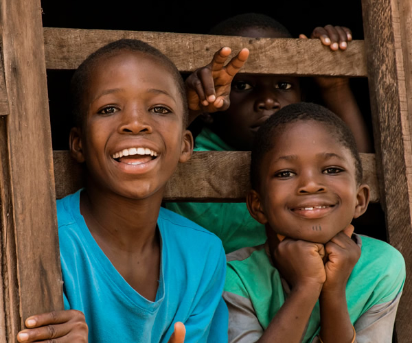 Happy children playing together in orphanage home
